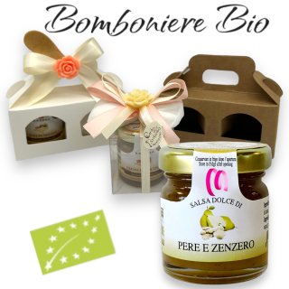 Bomboniera Vasetto Salsa Dolce di Pere e Zenzero Confezionato BR48MPZ-Pere e Zenzero a partire da 5,25 € NastriPortaconfetti