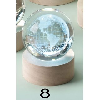 Bomboniera Globo Sfera in vetro con mondo interno inciso a Laser su base in legno e led con Scatola AR6162-432 a partire da 8,20 € NastriPortaconfetti